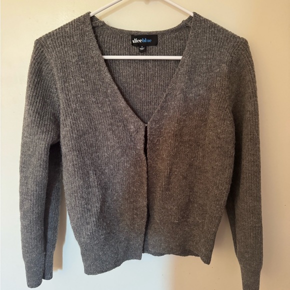 Alice Blue Gray Women's Cardigan - Picture 3 of 5